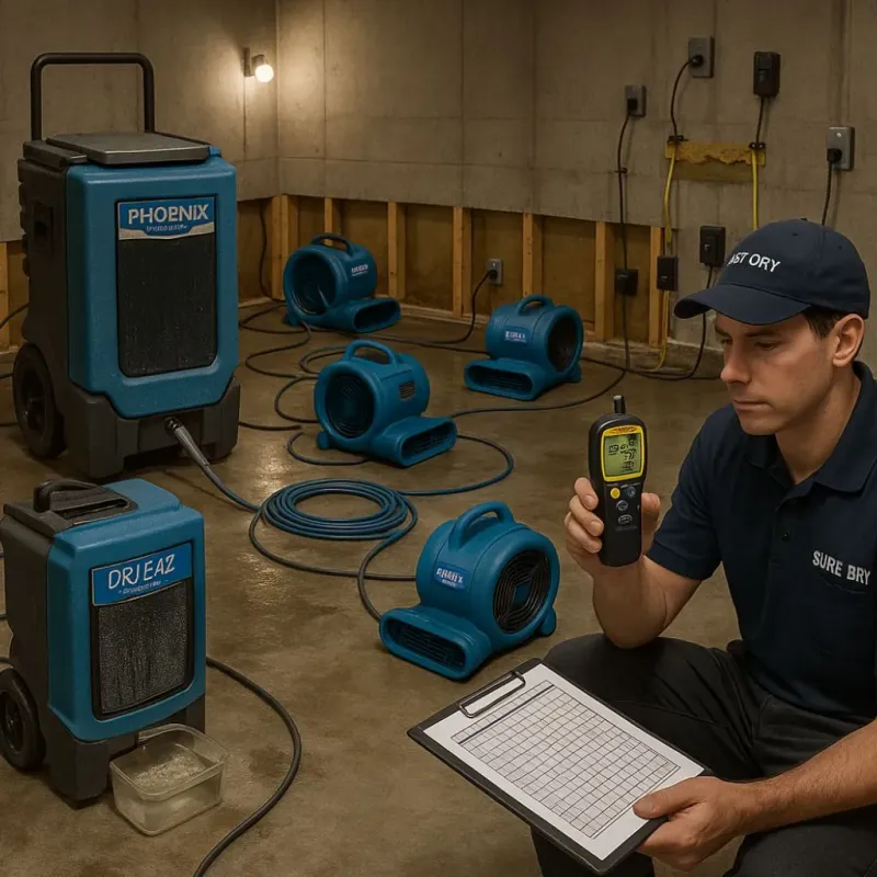 Structural Drying and Dehumidification process in Hendron, KY